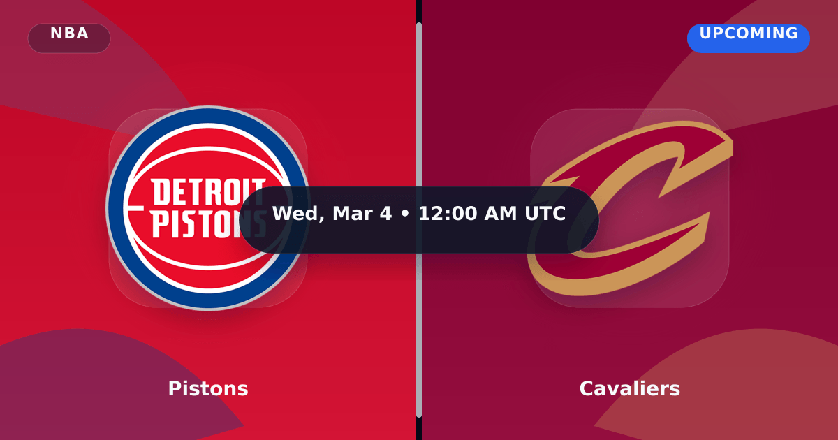 Pistons vs Cavaliers (Mar 4, 2026) Live Score preview