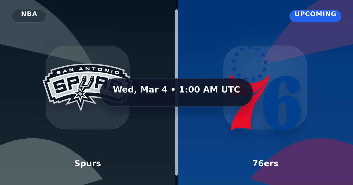 Spurs vs 76ers (Mar 4, 2026) Live Score preview