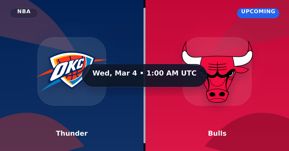 Thunder vs Bulls (Mar 4, 2026) Live Score preview