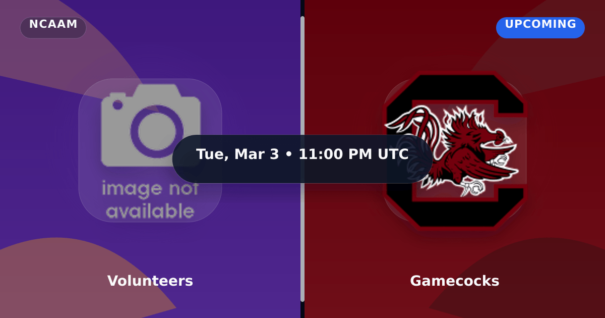 Volunteers vs Gamecocks (Mar 3, 2026) Live Score preview